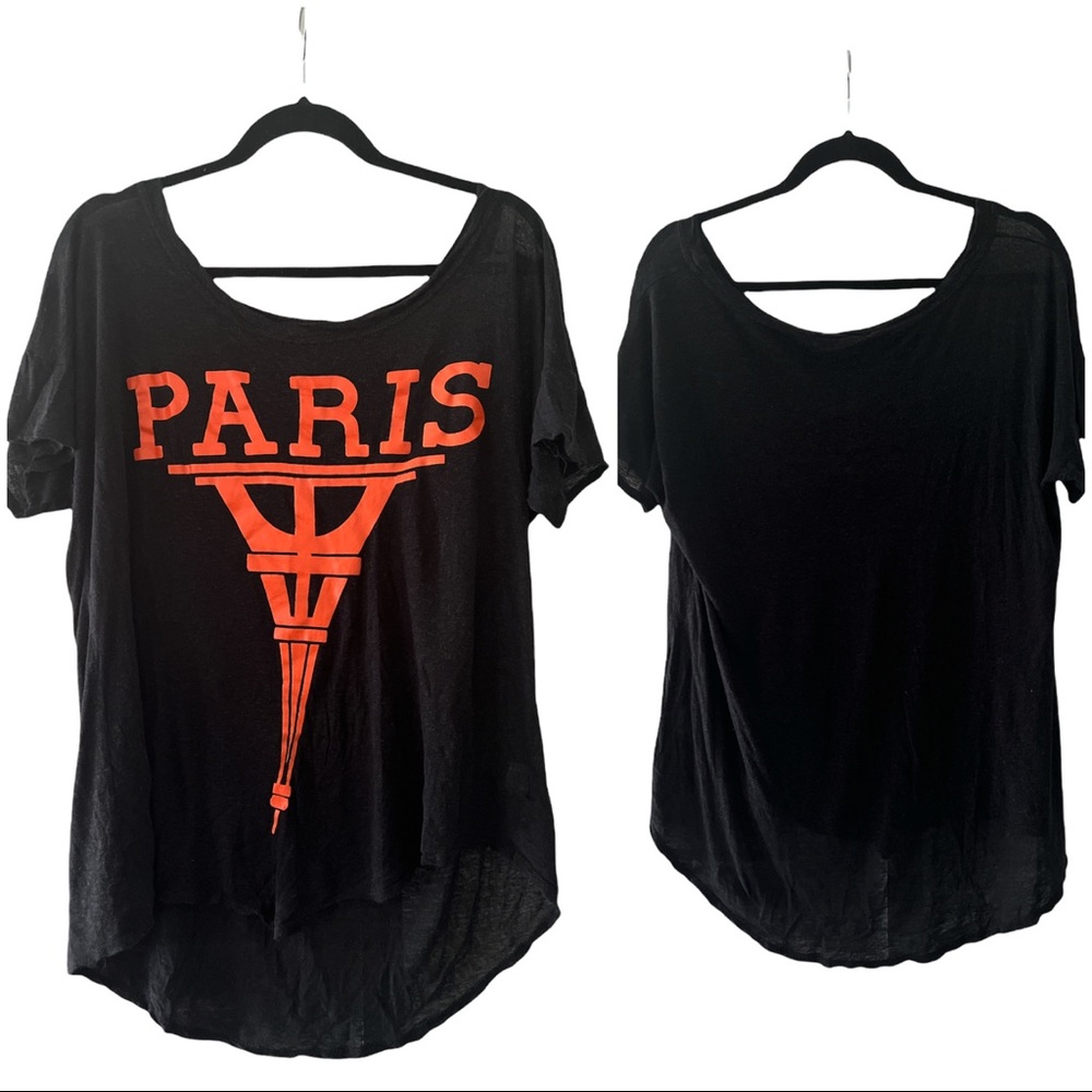 OLIVIA MOON: Boyfriend style ‘PARIS’ Tee - Oversized Sz: S